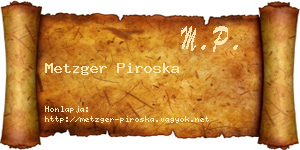 Metzger Piroska névjegykártya